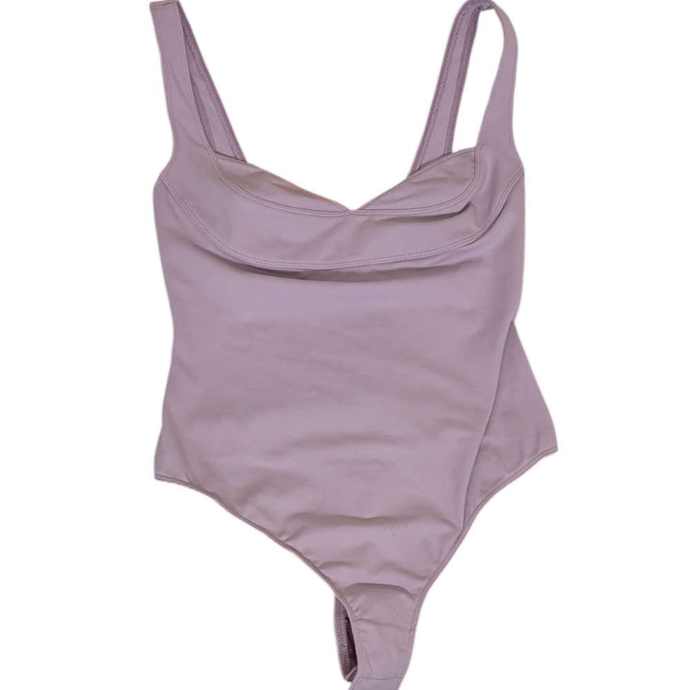 Free People Intimately Bodysuit Lavender Mauve Sweetheart Neck Thong S.P. Medium